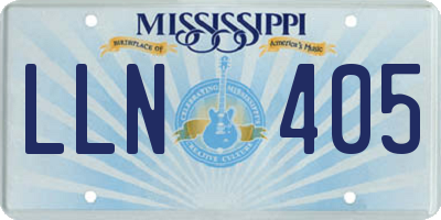 MS license plate LLN405