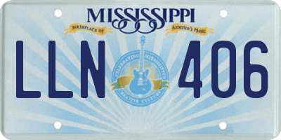 MS license plate LLN406