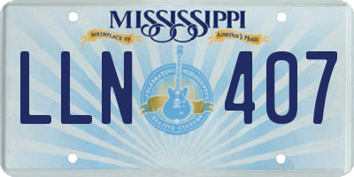 MS license plate LLN407