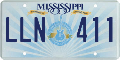 MS license plate LLN411