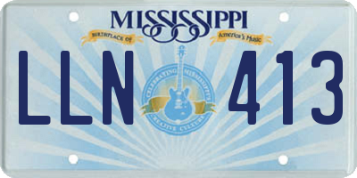 MS license plate LLN413