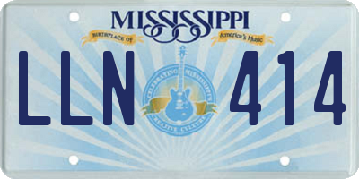 MS license plate LLN414