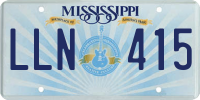 MS license plate LLN415