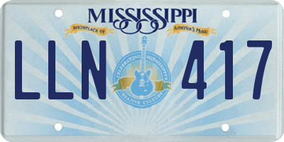 MS license plate LLN417