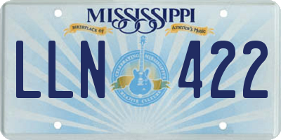 MS license plate LLN422