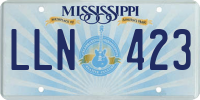 MS license plate LLN423