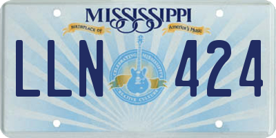 MS license plate LLN424