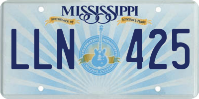 MS license plate LLN425