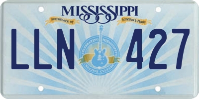 MS license plate LLN427