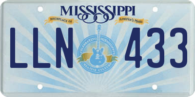 MS license plate LLN433
