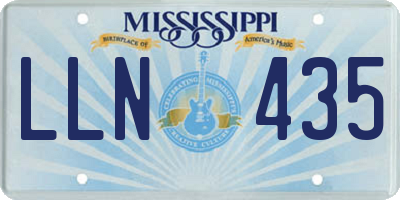 MS license plate LLN435