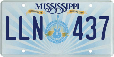 MS license plate LLN437