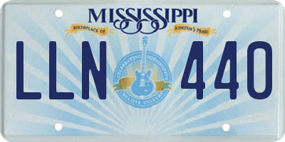 MS license plate LLN440