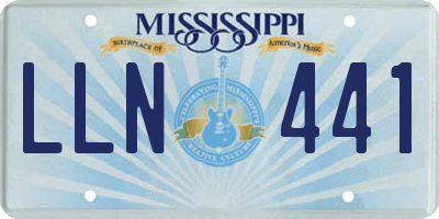 MS license plate LLN441