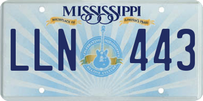 MS license plate LLN443