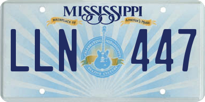 MS license plate LLN447