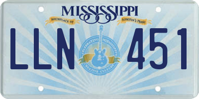 MS license plate LLN451