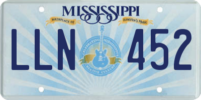 MS license plate LLN452