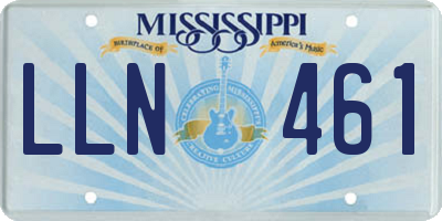 MS license plate LLN461