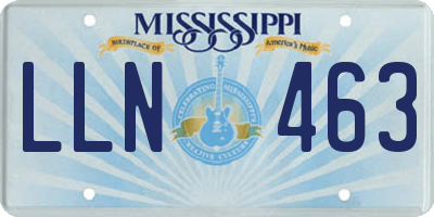 MS license plate LLN463