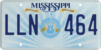 MS license plate LLN464