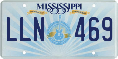 MS license plate LLN469