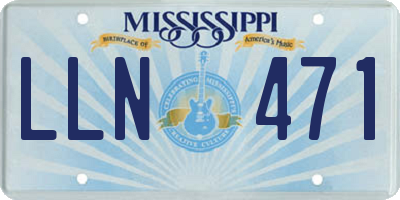 MS license plate LLN471