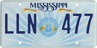 MS license plate LLN477