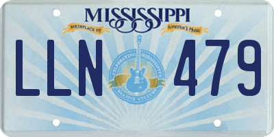 MS license plate LLN479
