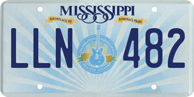 MS license plate LLN482