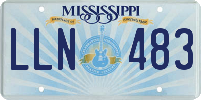 MS license plate LLN483