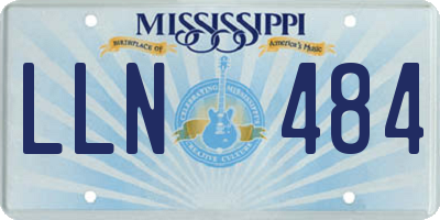 MS license plate LLN484