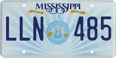 MS license plate LLN485