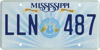MS license plate LLN487