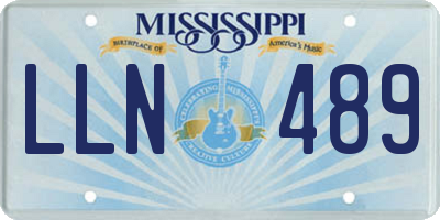 MS license plate LLN489
