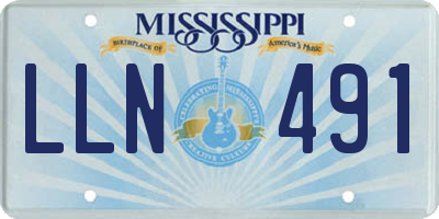 MS license plate LLN491