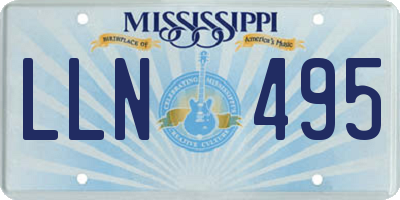 MS license plate LLN495