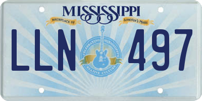MS license plate LLN497