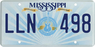 MS license plate LLN498