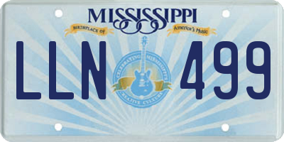 MS license plate LLN499