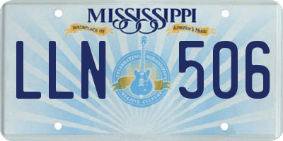 MS license plate LLN506