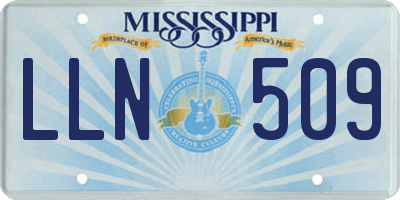 MS license plate LLN509