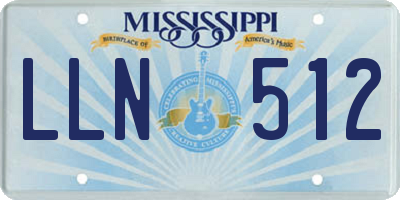 MS license plate LLN512