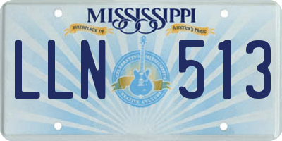 MS license plate LLN513