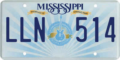 MS license plate LLN514