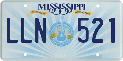 MS license plate LLN521