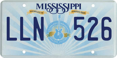 MS license plate LLN526