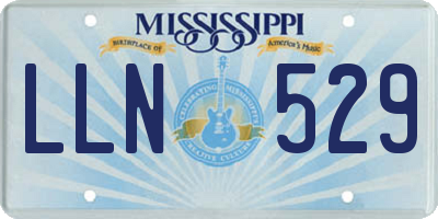 MS license plate LLN529