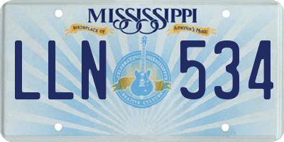 MS license plate LLN534