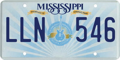 MS license plate LLN546